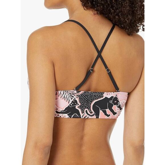 BCBGeneration Lace Up Midkini Swim Bikini Top XS NWT - Picture 2 of 3